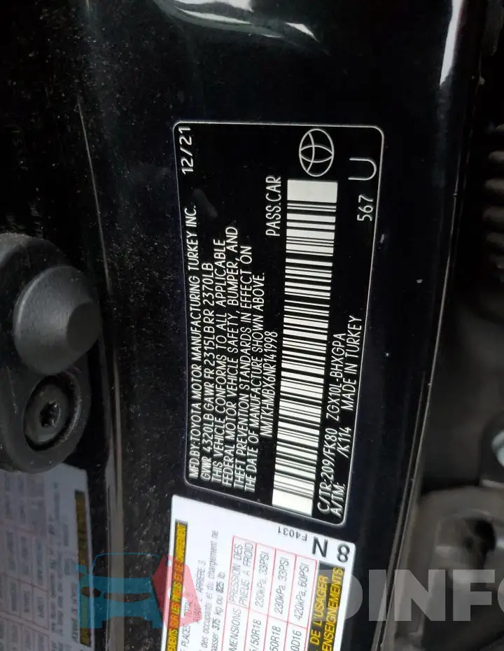 NMTKHMBX6NR141998 Photo# 12