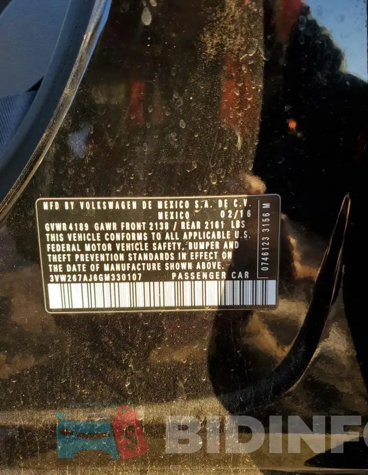 3VW267AJ6GM330107 Photo# 13