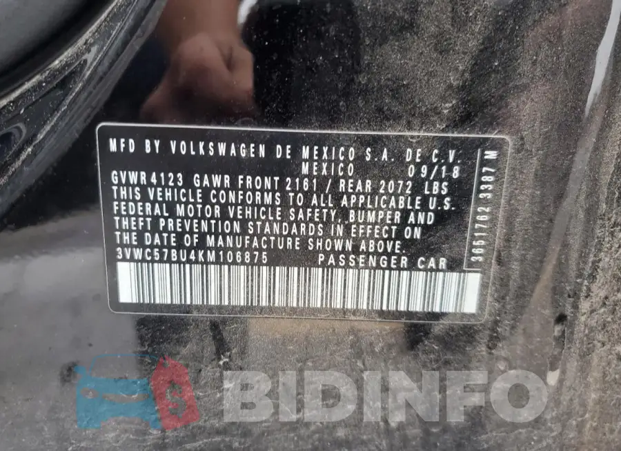 3VWC57BU4KM106875 Photo# 12