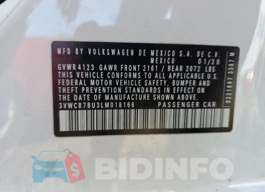 3VWCB7BU3LM018166 Photo# 12