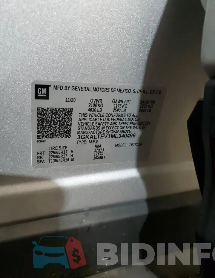 3GKALTEV1ML340496 Photo# 13