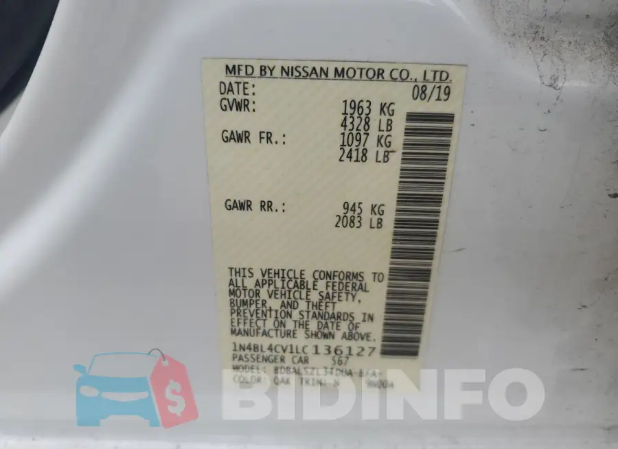 1N4BL4CV1LC136127 Photo# 12