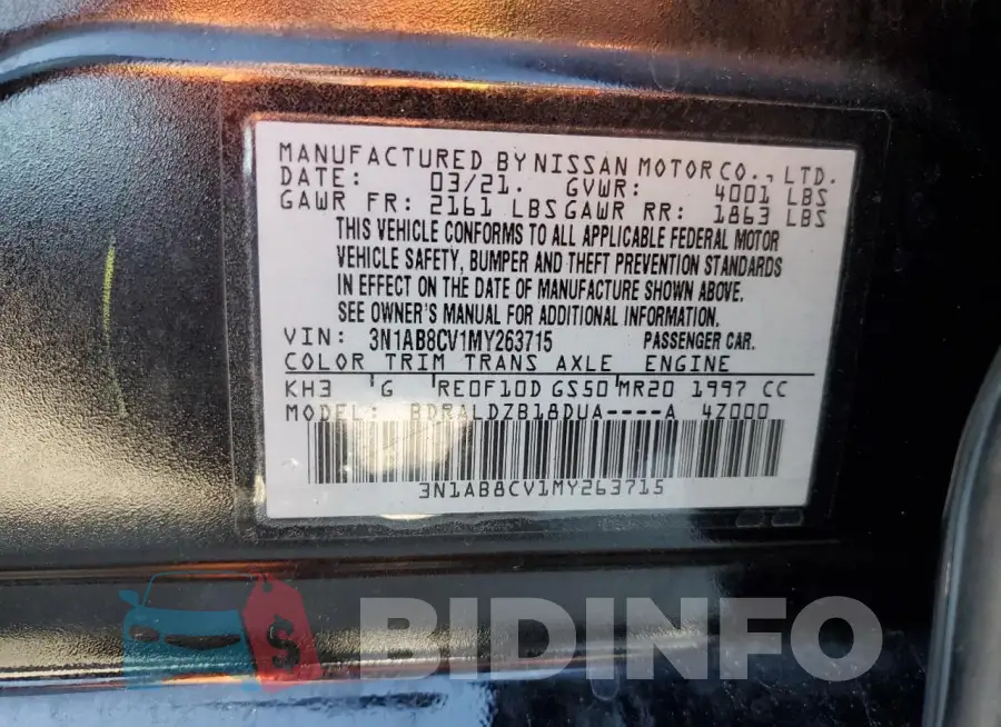 3N1AB8CV1MY263715 Photo# 12