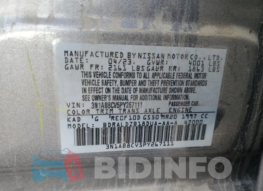 3N1AB8CV5PY267111 Photo# 12