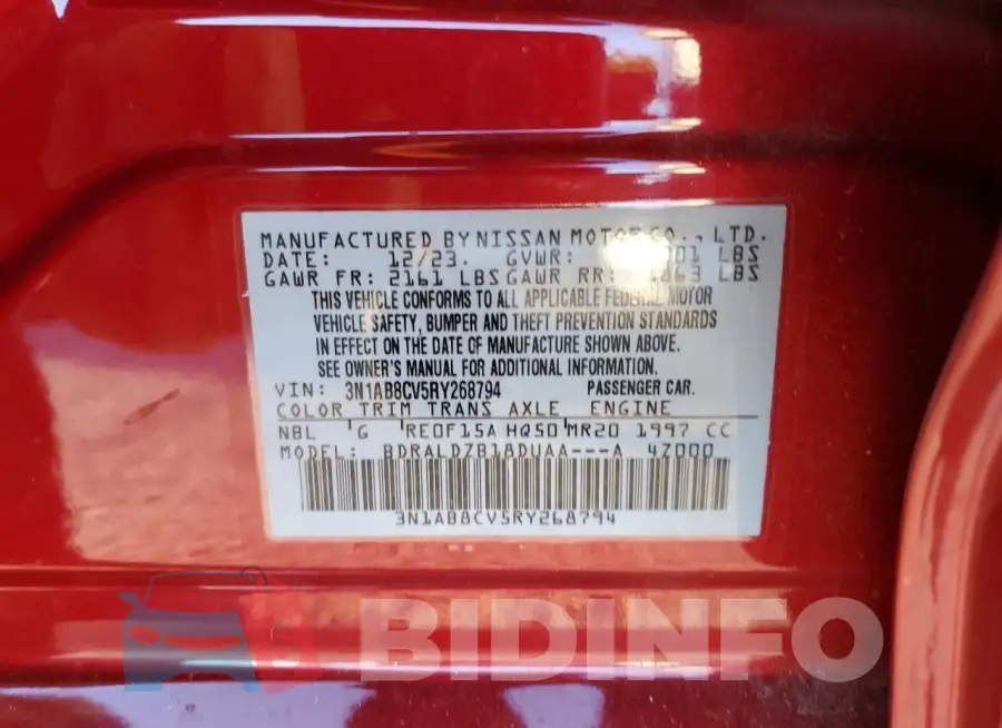 3N1AB8CV5RY268794 Photo# 13