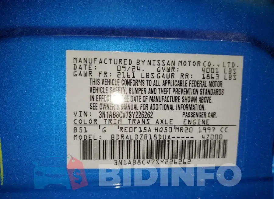 3N1AB8CV7SY226262 Photo# 12