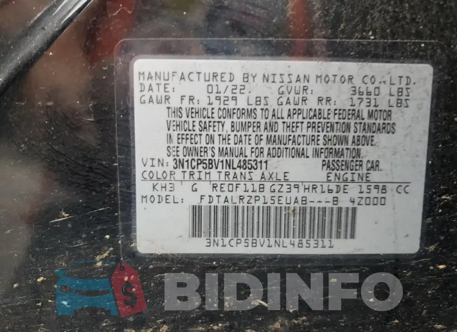 3N1CP5BV1NL485311 Photo# 13
