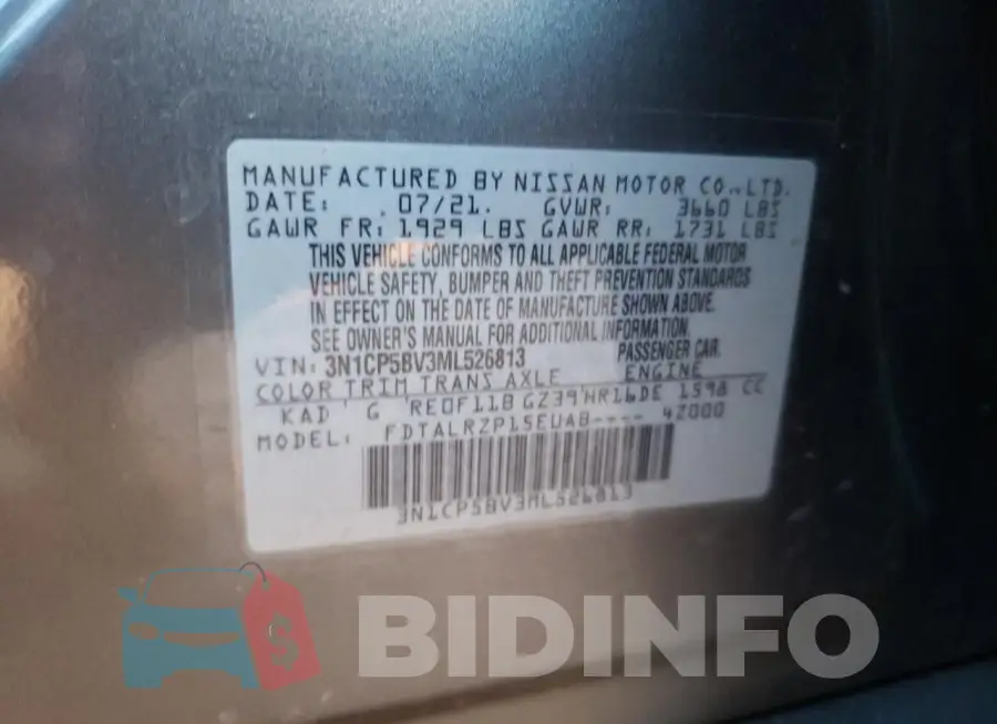 3N1CP5BV3ML526813 Photo# 12