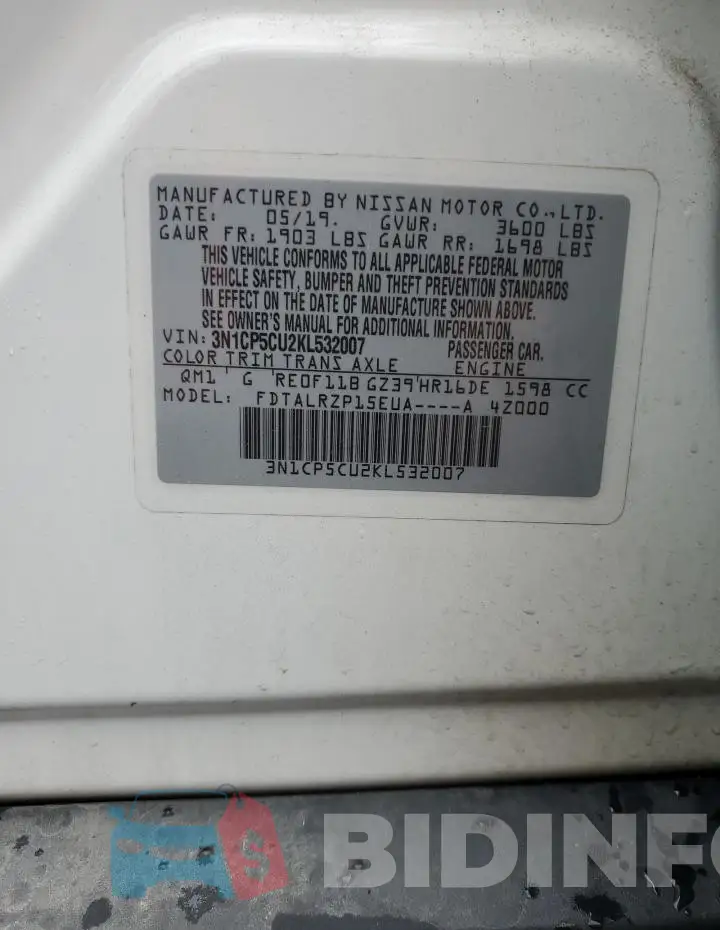 3N1CP5CU2KL532007 Photo# 12