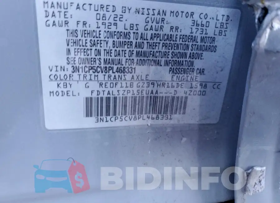3N1CP5CV8PL468331 Photo# 13
