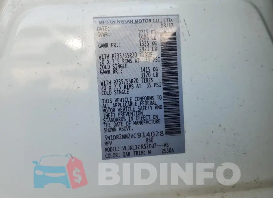 5N1DR2MM2HC914028 Photo# 13