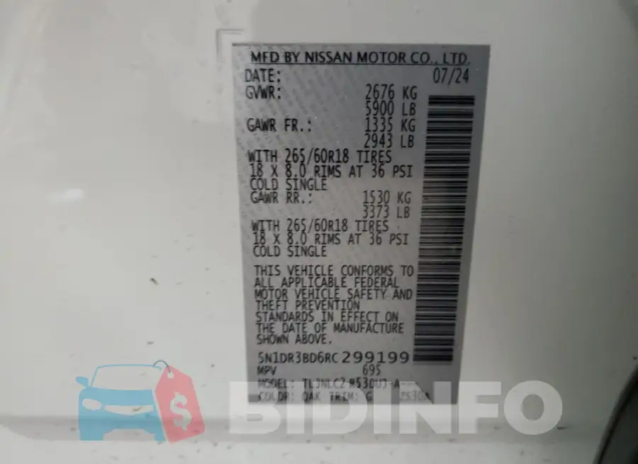 5N1DR3BD6RC299199 Photo# 13