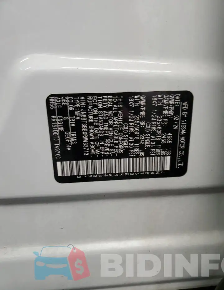 JN8BT3BBXRW433713 Photo# 14
