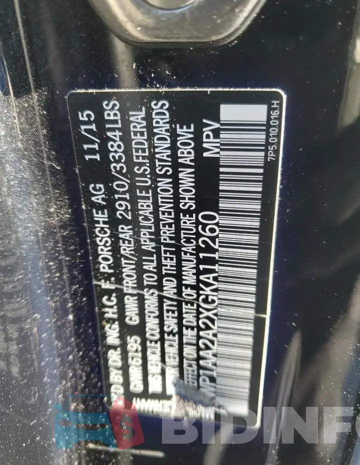 WP1AA2A2XGKA11260 Photo# 14