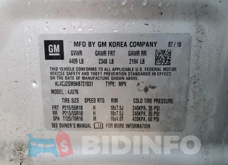 KL4CJ2SM9KB721831 Photo# 14