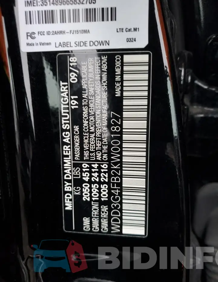 WDD3G4FB2KW001827 Photo# 12