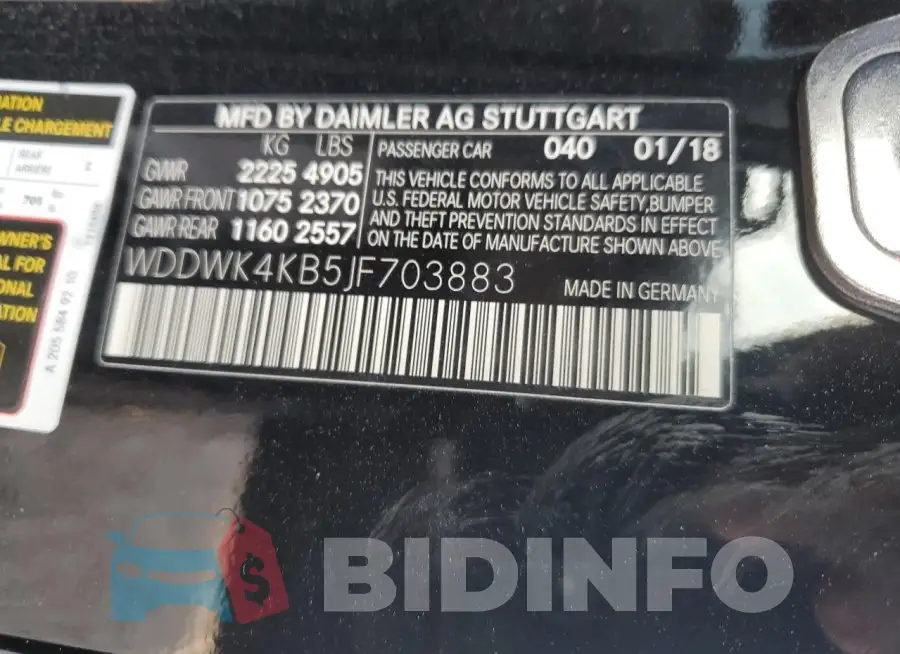 WDDWK4KB5JF703883 Photo# 13