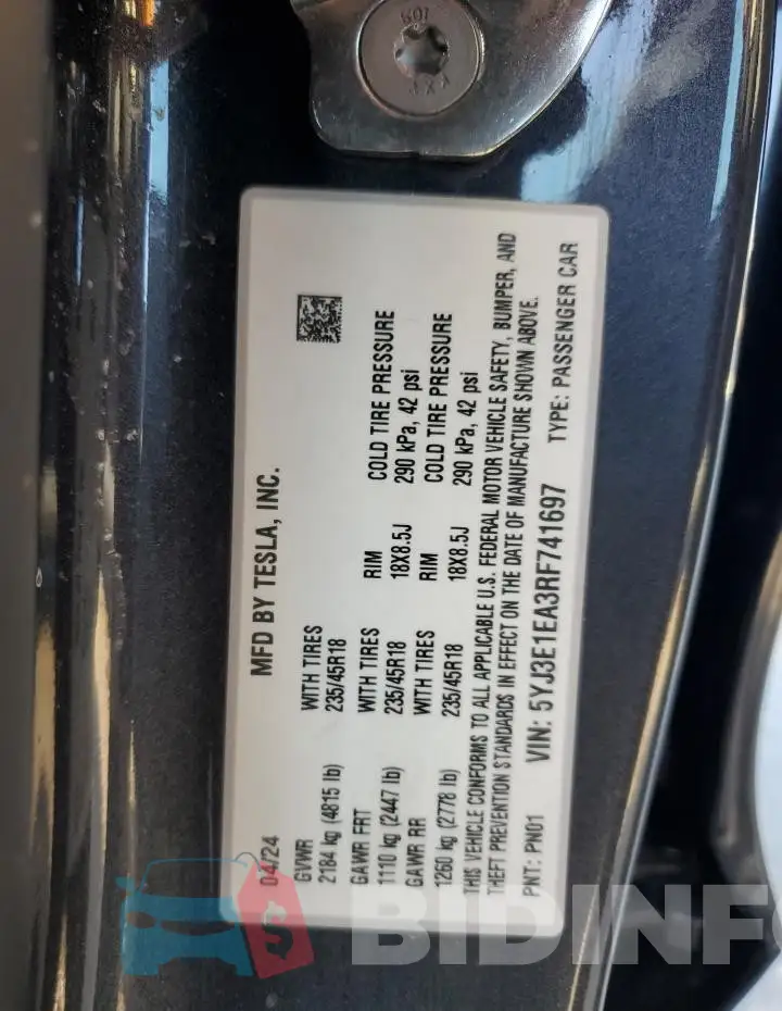 5YJ3E1EA3RF741697 Photo# 12