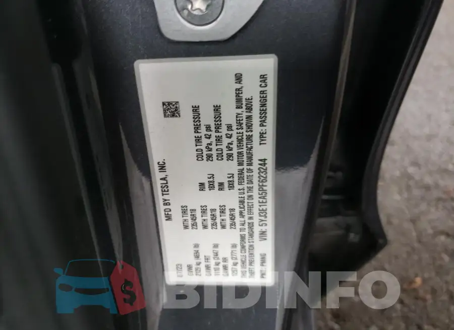 5YJ3E1EA5PF623244 Photo# 12