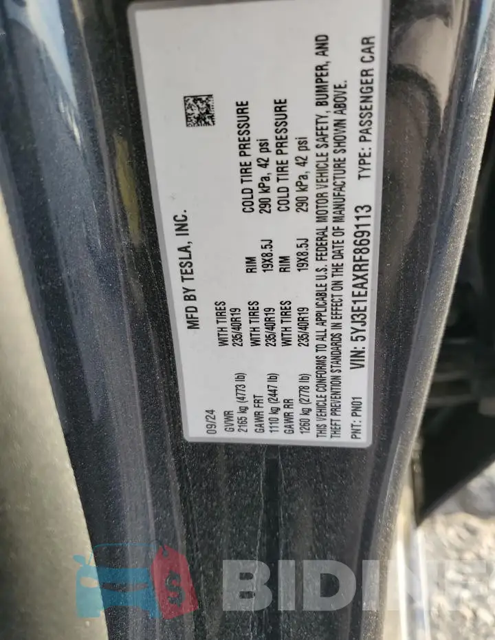 5YJ3E1EAXRF869113 Photo# 13
