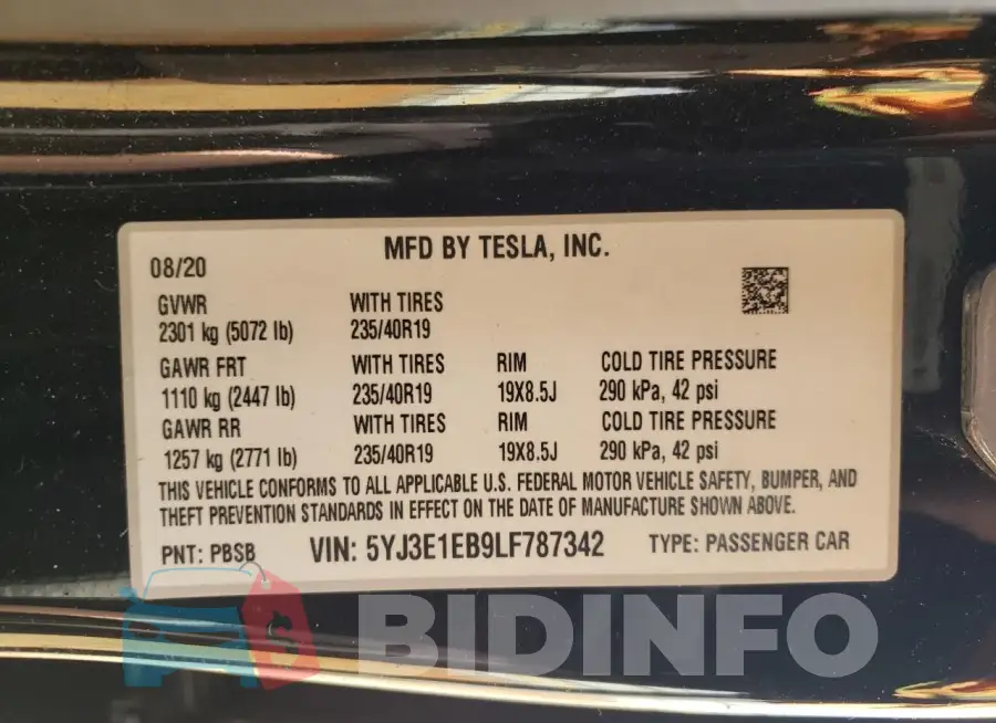 5YJ3E1EB9LF787342 Photo# 12