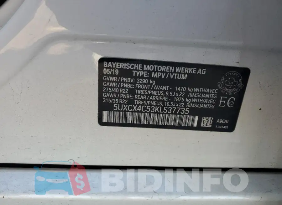 5UXCX4C53KLS37735 Photo# 13