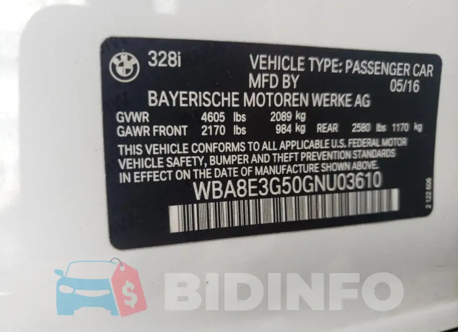 WBA8E3G50GNU03610 Photo# 12