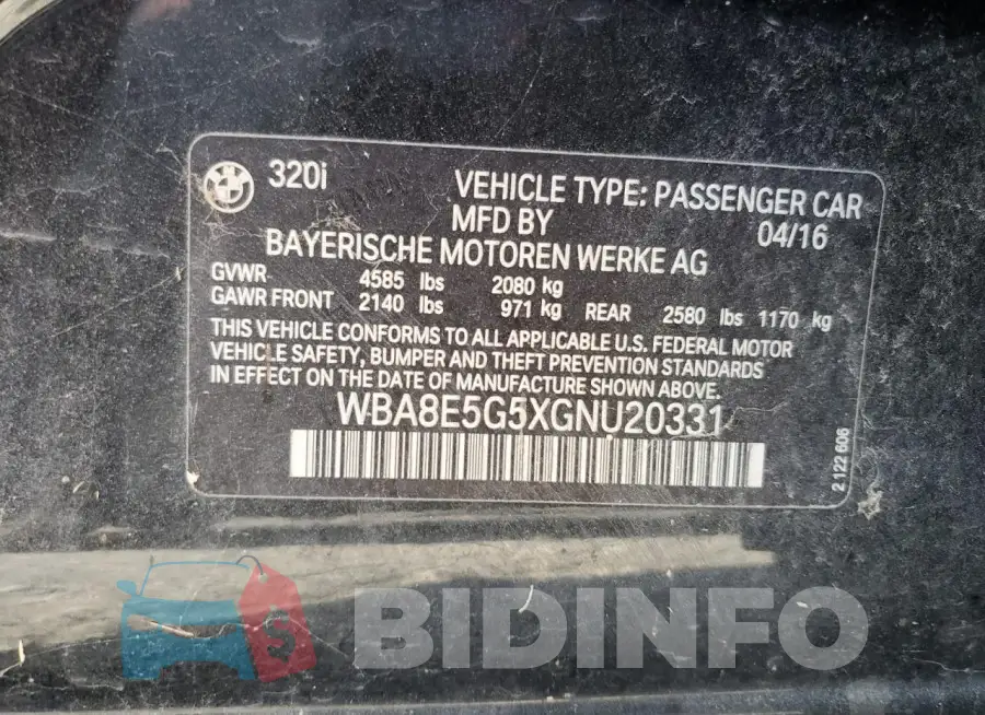 WBA8E5G5XGNU20331 Photo# 12