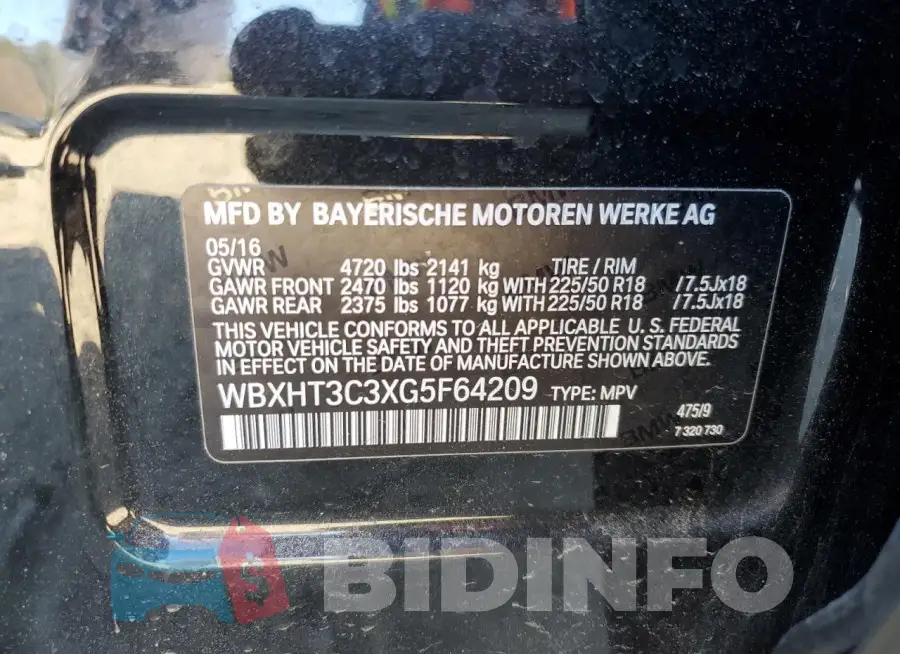 WBXHT3C3XG5F64209 Photo# 13