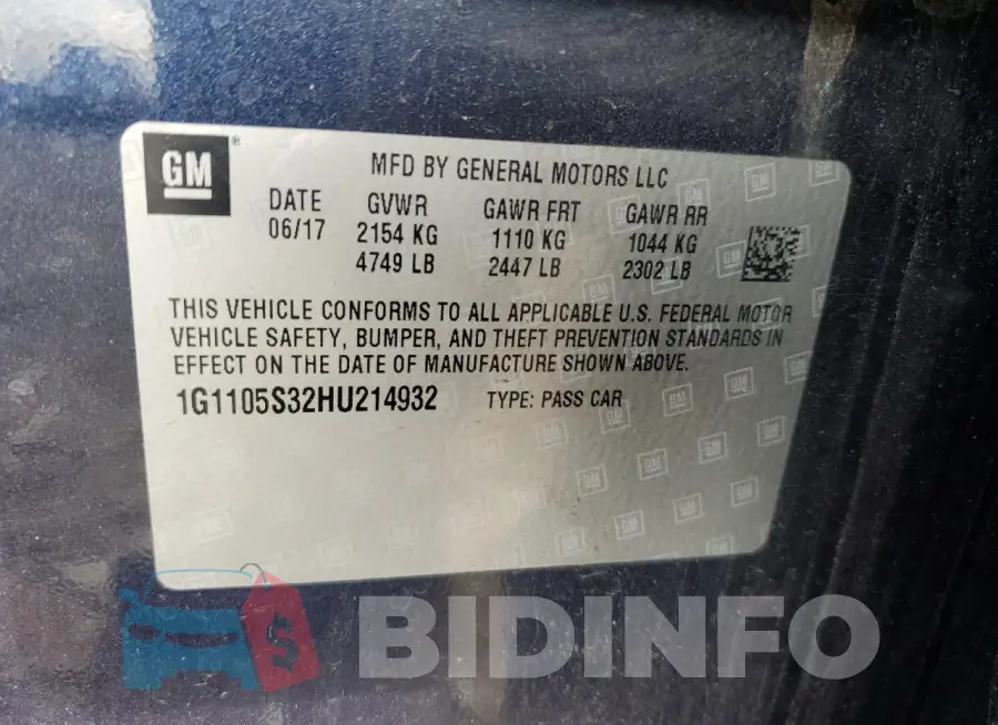 1G1105S32HU214932 Photo# 12