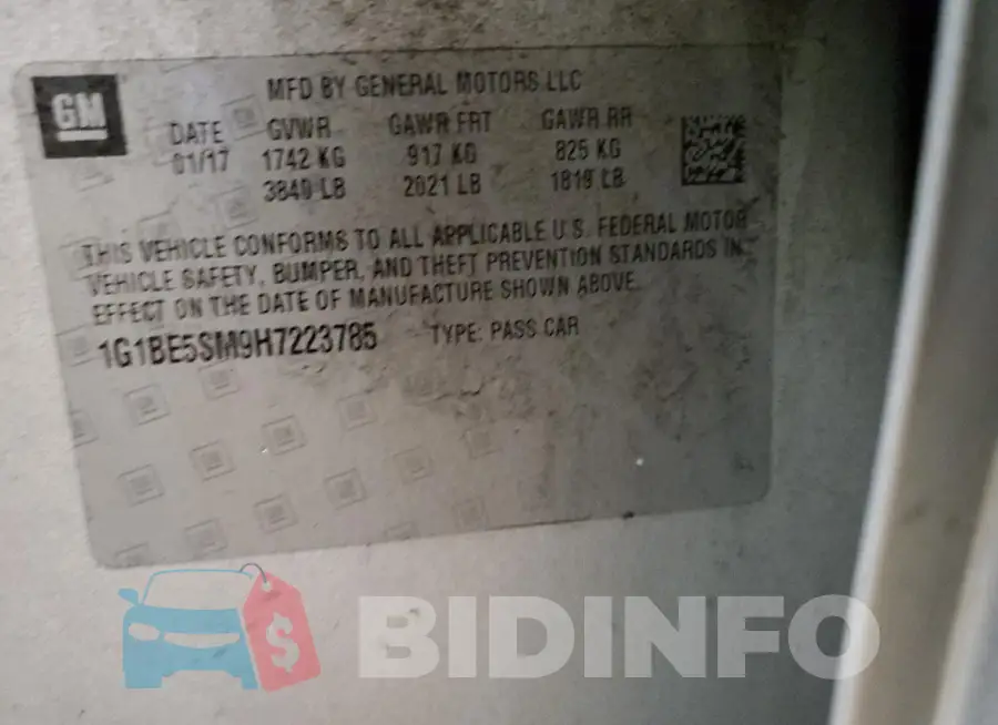 1G1BE5SM9H7223785 Photo# 12