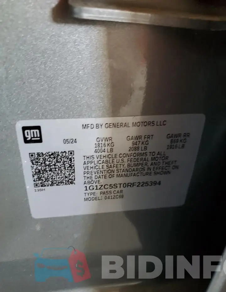 1G1ZC5ST0RF225394 Photo# 12