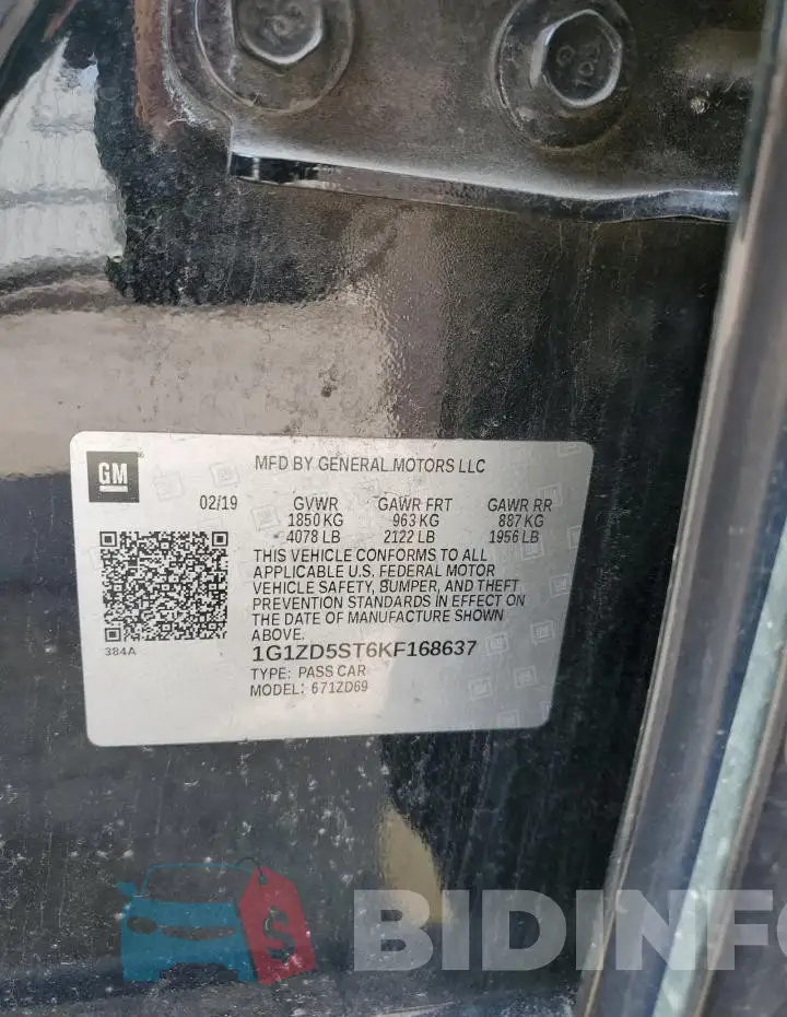 1G1ZD5ST6KF168637 Photo# 12