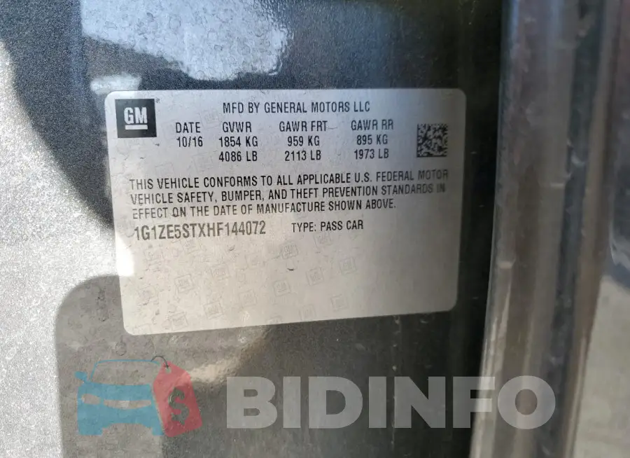 1G1ZE5STXHF144072 Photo# 12