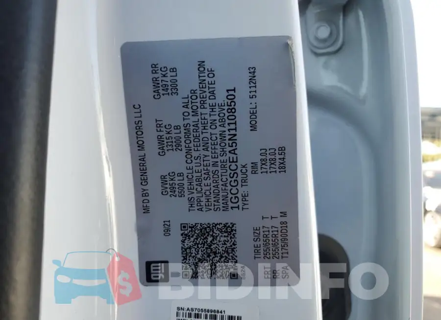 1GCGSCEA5N1108501 Photo# 12