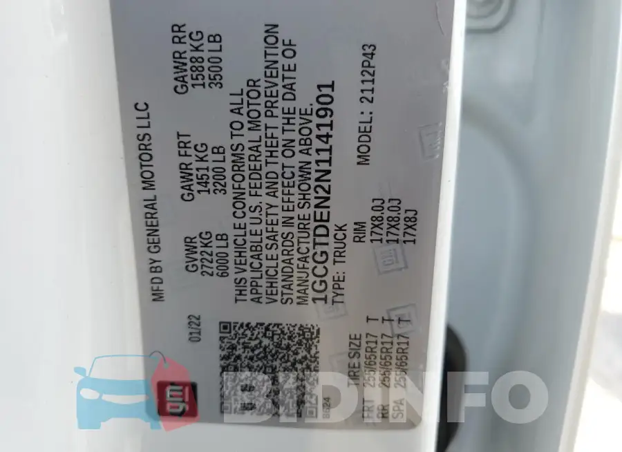 1GCGTDEN2N1141901 Photo# 13