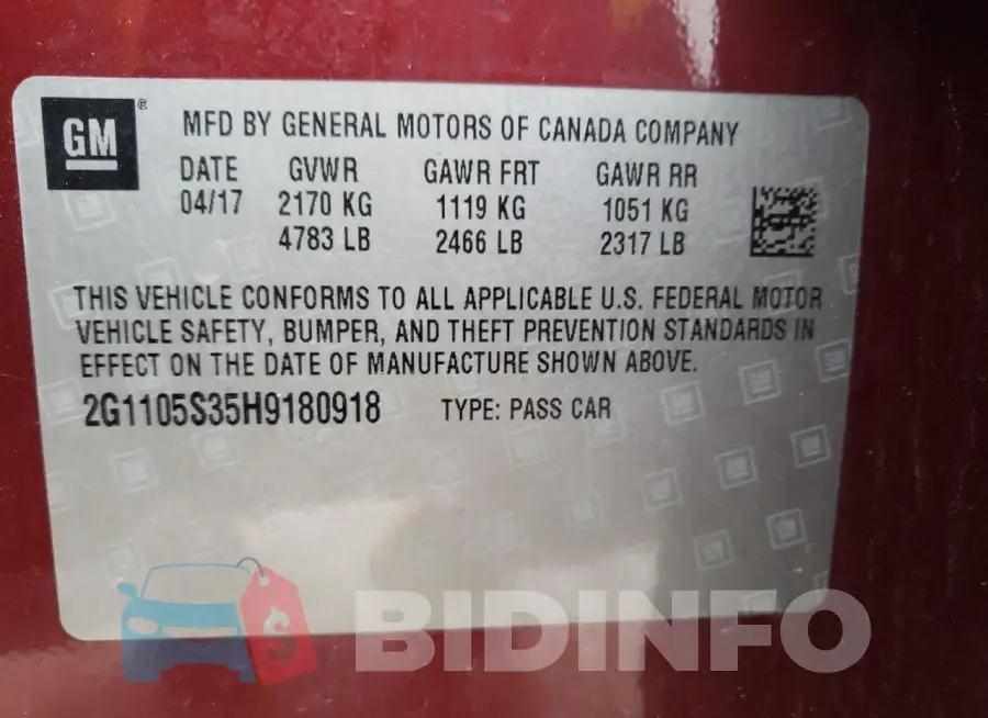 2G1105S35H9180918 Photo# 13