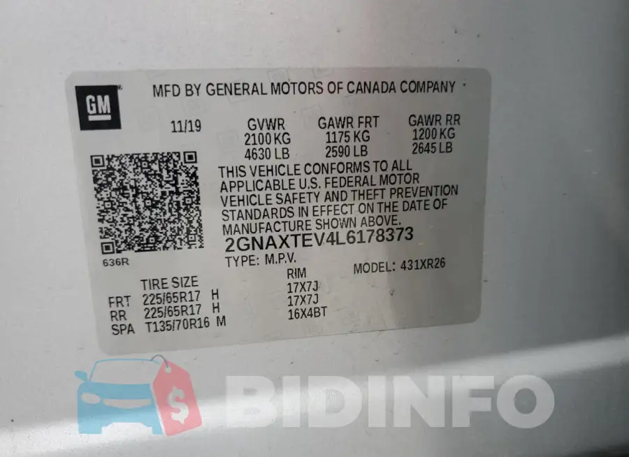 2GNAXTEV4L6178373 Photo# 12