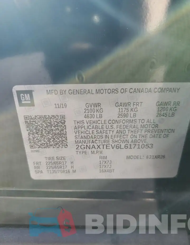 2GNAXTEV6L6171053 Photo# 13