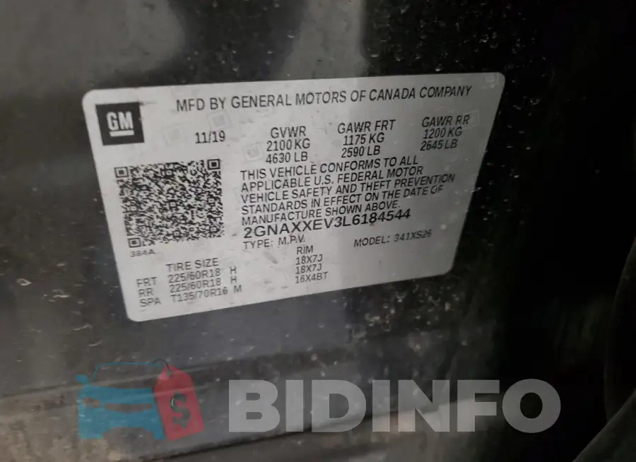 2GNAXXEV3L6184544 Photo# 13