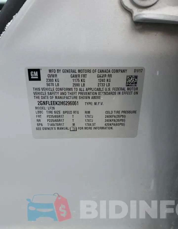 2GNFLEEK2H6296061 Photo# 13