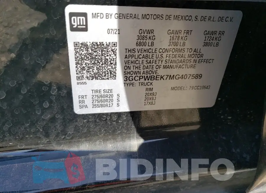 3GCPWBEK7MG407589 Photo# 12