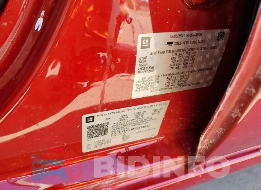 3GCPYFEL8MG134057 Photo# 12