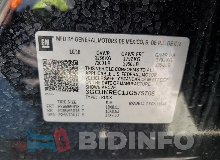 3GCUKREC1JG575708 Photo# 12