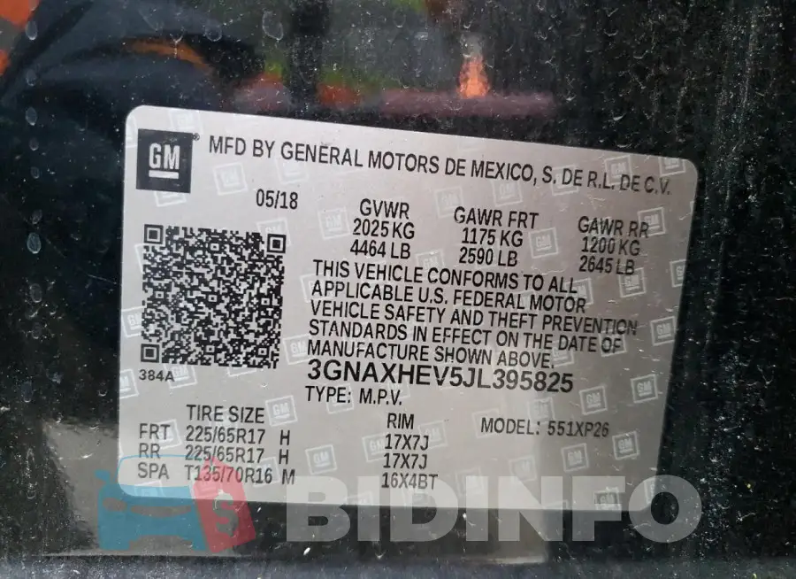 3GNAXHEV5JL395825 Photo# 13