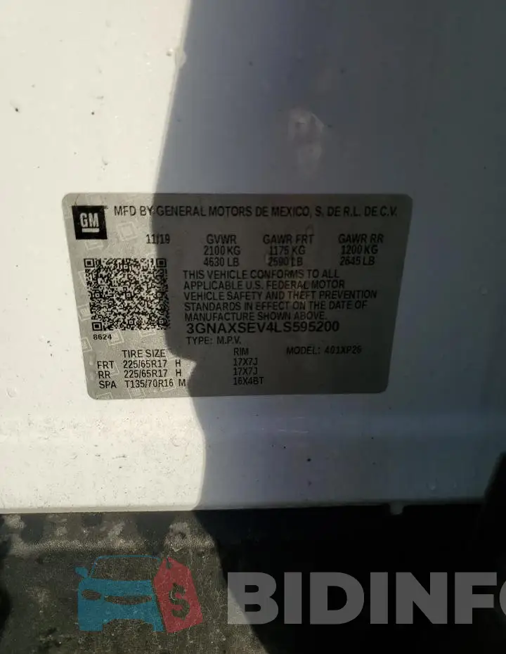 3GNAXSEV4LS595200 Photo# 12