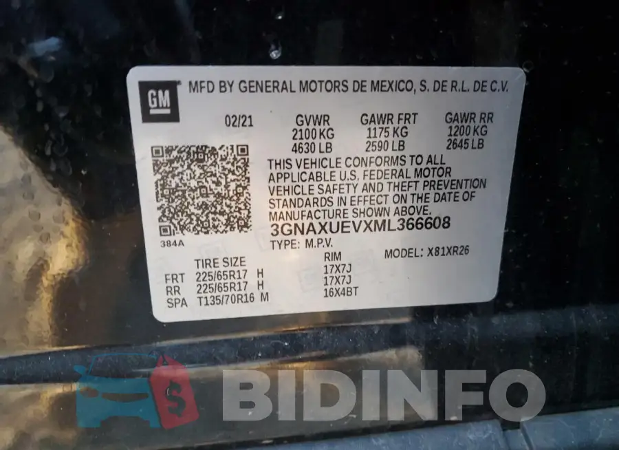 3GNAXUEVXML366608 Photo# 12