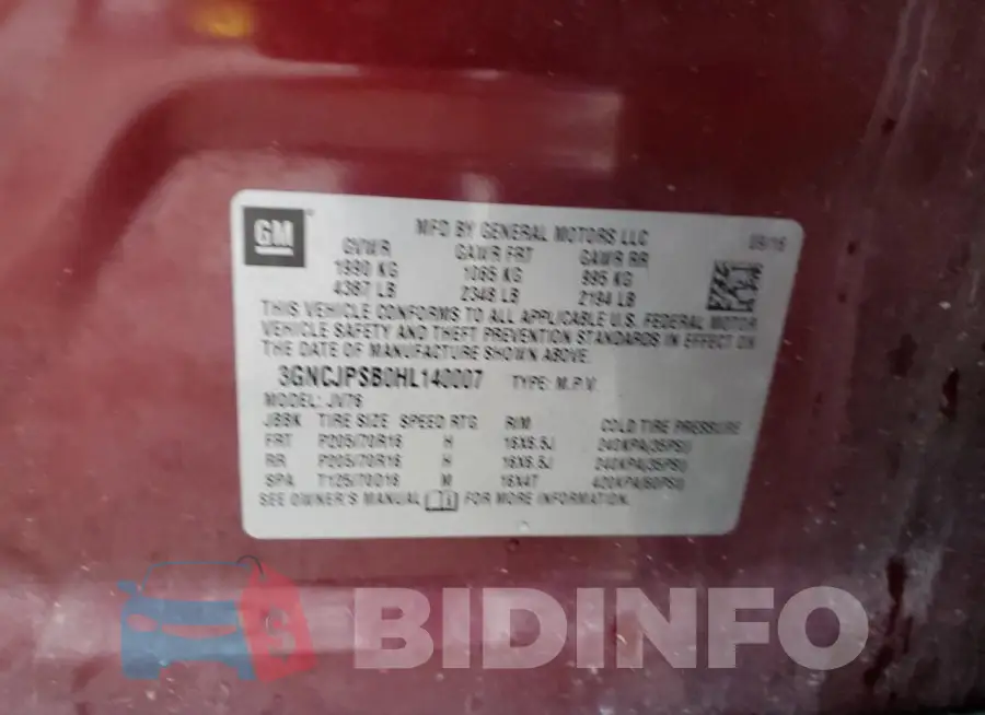 3GNCJPSB0HL140007 Photo# 13