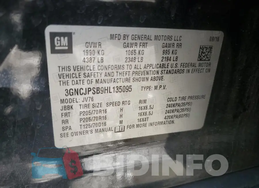 3GNCJPSB9HL135095 Photo# 13