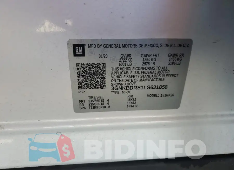 3GNKBDRS1LS631858 Photo# 14